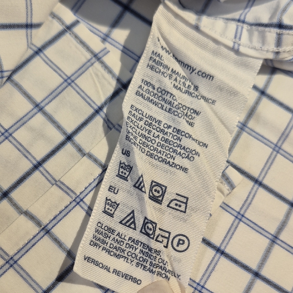 Tommy Hilfiger Blue and White Casual Button Down Shirt - Picture 8 of 14